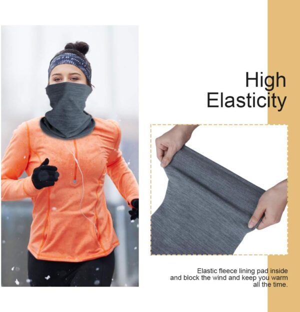KGC 2 Pack Winter Neck Warmer Gaiter Fleece Windproof Face Mask Cover Cold Weather Scarf for Men & Women - Image 2