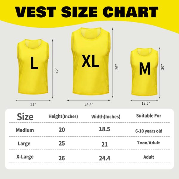 12/24/48PCS Pinnies Youth Team Pennies for Sports Kids and Scrimmage Vests for Soccer Basketball Jersey Practice - Image 3