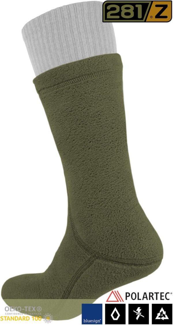 281Z Military Warm 8 inch Boot Liner Socks - Outdoor Tactical Hiking Sport - Polartec Fleece Winter Socks - Image 2