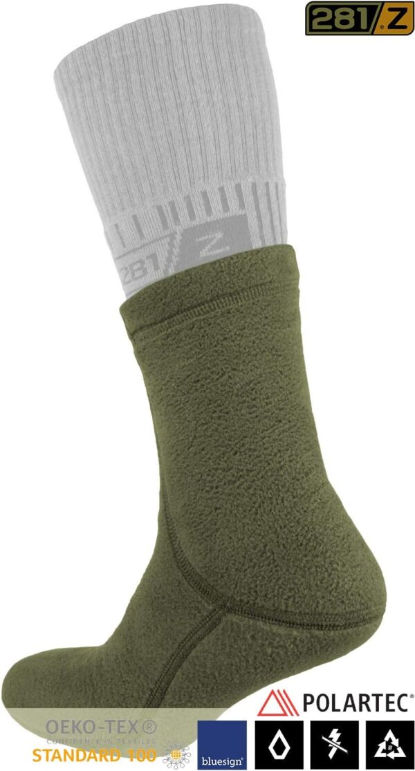 281Z Military Warm 6 inch Liners Boot Socks - Outdoor Tactical Hiking Sport - Polartec Fleece Winter Socks - Image 2