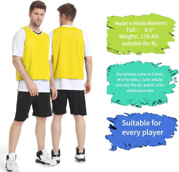 12/24/48PCS Pinnies Youth Team Pennies for Sports Kids and Scrimmage Vests for Soccer Basketball Jersey Practice - Image 4