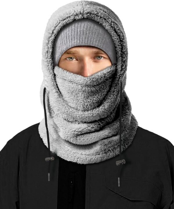 Balaclava Winter Ski Mask for Men Women, Fleece Face Mask Women Hat Neck Windproof Hooded Scarf Cold Weather Warm Face Cover - Image 7