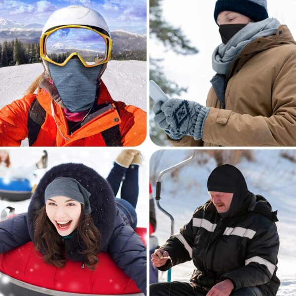 KGC 2 Pack Winter Neck Warmer Gaiter Fleece Windproof Face Mask Cover Cold Weather Scarf for Men & Women - Image 6