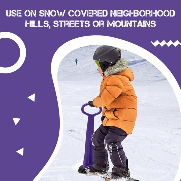 Geospace Winter Fun Ski Skate, Foldable Snow Scooter, Ski Skooter, Snow Sled, and Kids Snowboard with LED Light – Multi-Purpose Portable Sandboard, Snow Skate, and Kids/Teenager Sled for All Ages - Image 6