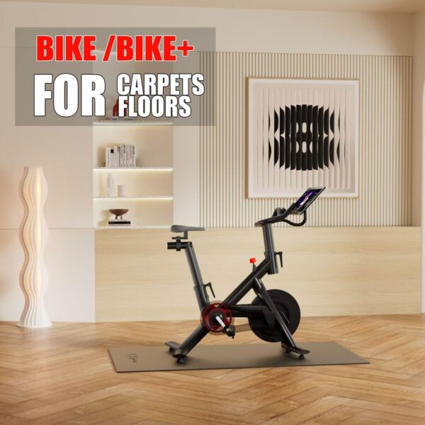 Bike Mat Compatible with Peloton Bike Elliptical Treadmill Mat, 6mm Thick, Under Exercise Bike Trainer Mat Pad for Stationary Indoor Spin Bike,Hardwood Floor Carpet Black Gym Equipment Mat - Image 3