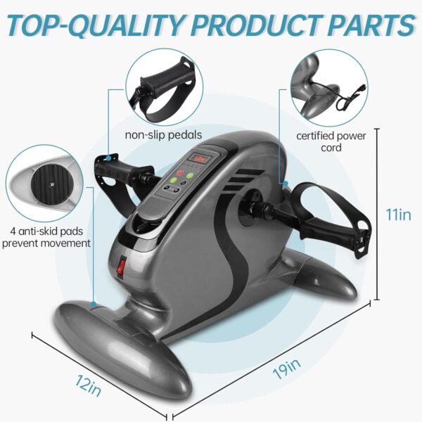 Motorized Pedal Exerciser, Electric Pedal Exerciser for Arm and Leg Low Impact Exercise Rehabilitation, No Resistance, Suitable for Seated Leg Exercise and Arm Exercise for Elderly People - Image 3