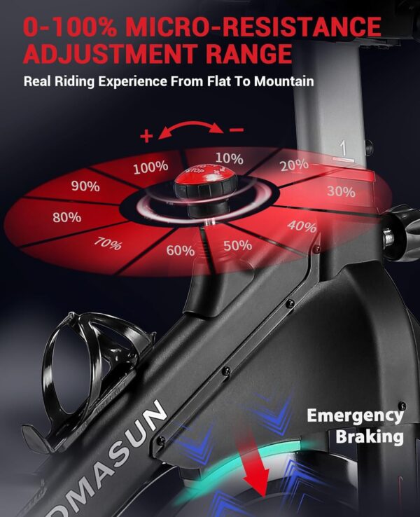 DMASUN Exercise Bike, Indoor Cycling Bike Stationary, Cycle Bike with Comfortable Seat Cushion, Digital Display with Pulse - Image 3