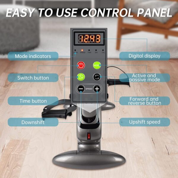 Motorized Pedal Exerciser, Electric Pedal Exerciser for Arm and Leg Low Impact Exercise Rehabilitation, No Resistance, Suitable for Seated Leg Exercise and Arm Exercise for Elderly People - Image 2