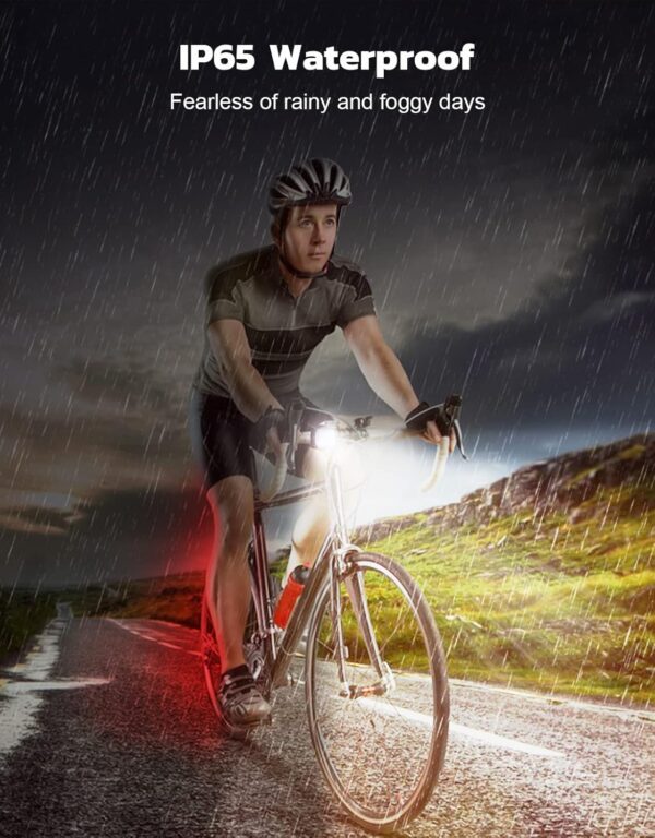 Bike Lights for Night Riding, USB Rechargeable Bike Lights Front and Back, Waterproof IP65 Bicycle Light, 4+6 Modes Bike Headlight and Tail Light Set,1.5 Hrs Fast Charging, Easy to Install - Image 7