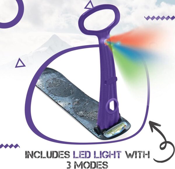 Geospace Winter Fun Ski Skate, Foldable Snow Scooter, Ski Skooter, Snow Sled, and Kids Snowboard with LED Light – Multi-Purpose Portable Sandboard, Snow Skate, and Kids/Teenager Sled for All Ages - Image 4