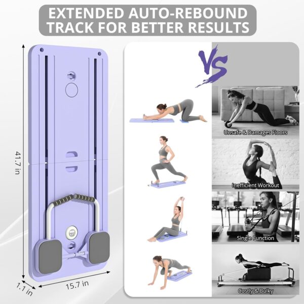 JANUA Pilates Board - 2024 Pilates Reformer Set, Multi-Purpose Foldable Pilates Reformer Board for Home, 5 in 1 Pilates Sliding Board (Purple) - Image 5