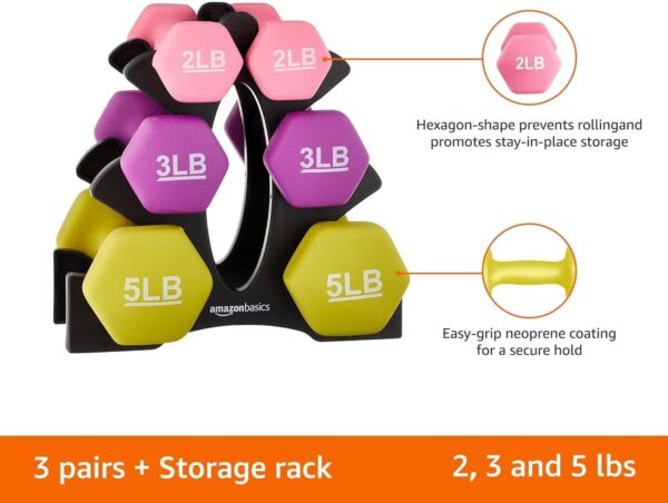 Amazon Basics Neoprene Dumbbell Hand Weights - Image 2