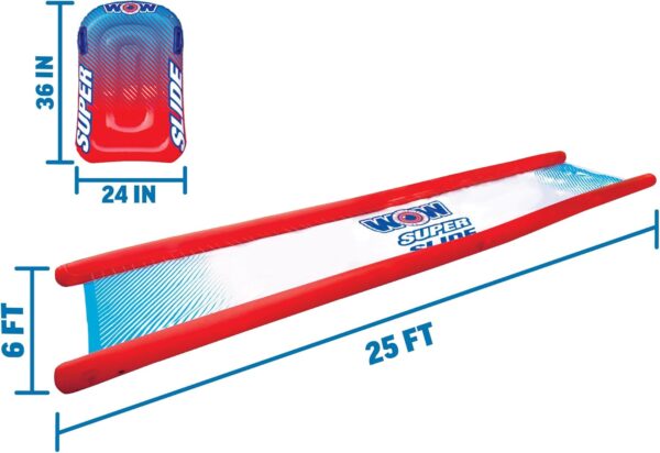 Wow Sports - Super Slide - Giant Inflatable Backyard Slide - Slip n Slide Fun for Adults & Children - Zigzag Sprinkler Design & 2 Mega Sleds - 25ft x 6 ft - Image 3