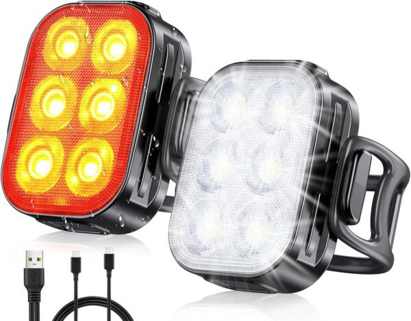 Bike Lights for Night Riding, USB Rechargeable Bike Lights Front and Back, Waterproof IP65 Bicycle Light, 4+6 Modes Bike Headlight and Tail Light Set,1.5 Hrs Fast Charging, Easy to Install - Image 8