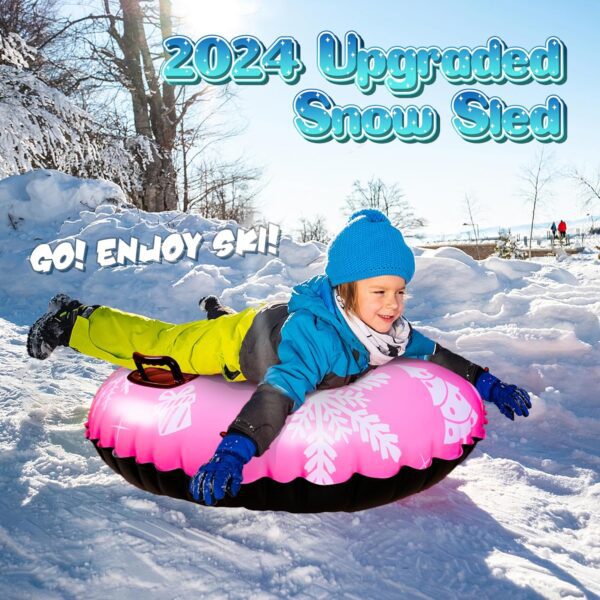 ZIZZ Snow Tubes for Kids Adult -36'' Heavy Duty Inflatable Snow Sleds for Toddler Kids Adult Sledding Toys Outdoor Sport Activities Gift for Boys Girls Winter Sport Toys Suppiles - Image 2