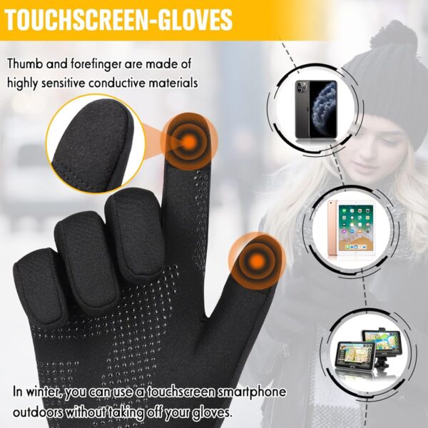 Running Gloves Touchscreen Anti-Slip Gloves Lightweight Fleece Sports Gloves Warm Windproof Winter Glove Liner for Men and Women Outdoor - Image 3
