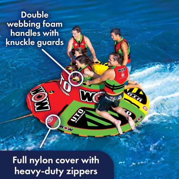 WOW Sports – UTO Starship Towable Tube for Boating – 1-5 Person 850 lbs Capacity – Inflatable Boat Tube for Water Sports – Youth & Adults. - Image 4