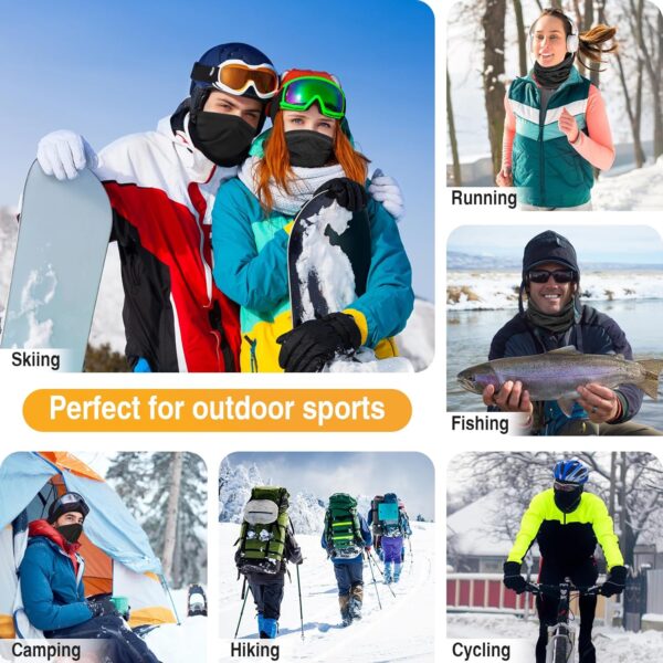 2 Pack Winter Neck Gaiter Warmer for Men&Women,Windproof Face Cover Fleece Face Mask Scarf for Cold Weather Sport - Image 7