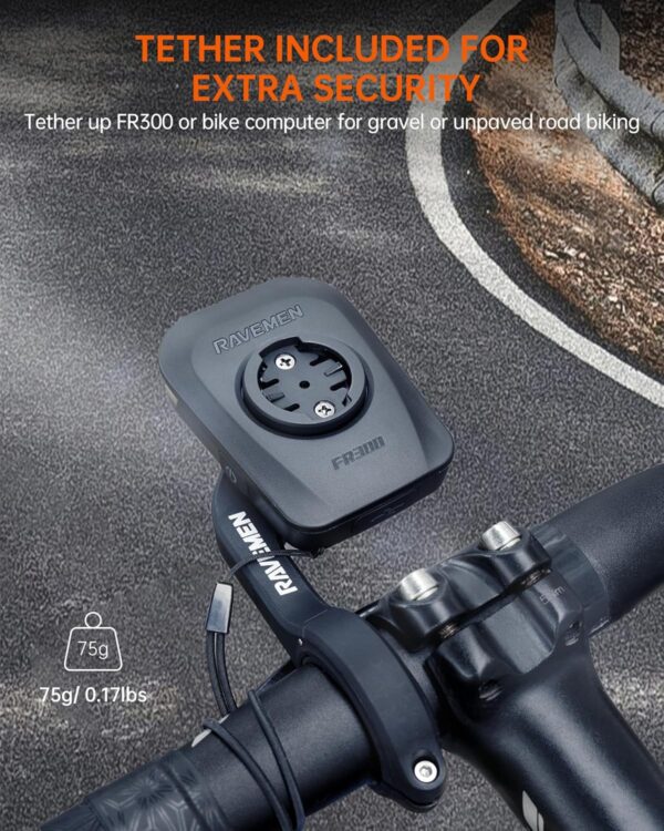 RAVEMEN FR300 Compatible with Garmin/Wahoo Bike Computer, 300 Lumen Warning Flashing 6 Modes Cycling Computer Accessories with Auto On Off, USB C Rechargeable for Road Bike (Patent Protected) - Image 8