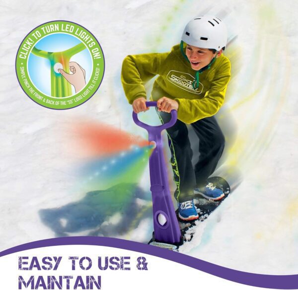 Geospace Winter Fun Ski Skate, Foldable Snow Scooter, Ski Skooter, Snow Sled, and Kids Snowboard with LED Light – Multi-Purpose Portable Sandboard, Snow Skate, and Kids/Teenager Sled for All Ages - Image 5