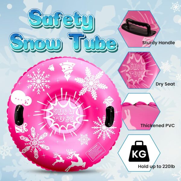 ZIZZ Snow Tubes for Kids Adult -36'' Heavy Duty Inflatable Snow Sleds for Toddler Kids Adult Sledding Toys Outdoor Sport Activities Gift for Boys Girls Winter Sport Toys Suppiles - Image 3