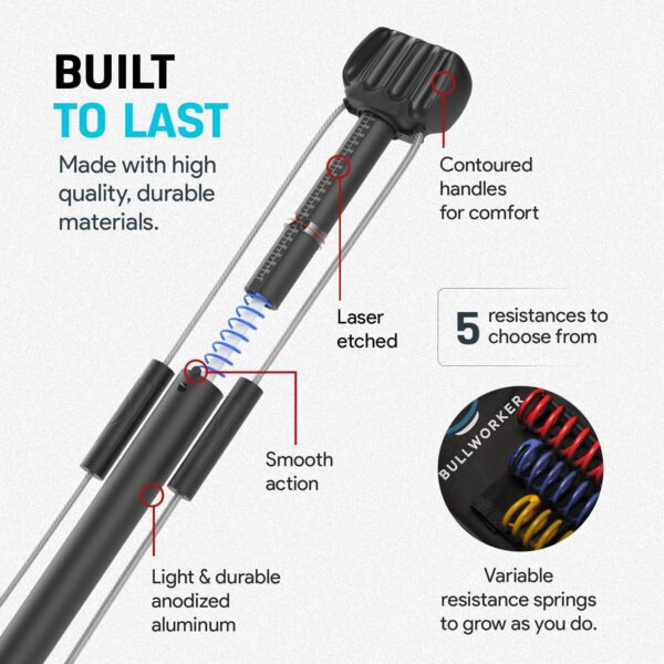 Bow Classic 36" Isometric Exercise Equipment, Portable Strength Training at Home Gym Equipment for Back, Shoulder, Chest, Biceps, Abs, Arm, Ab Workout, All in One Exerciser for Men & Women - Image 5