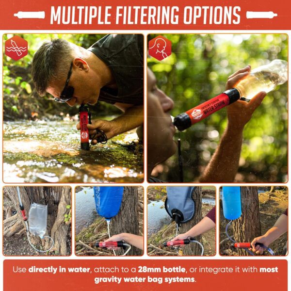 2 High-Capacity Emergency Water Straws – Lightweight, Reusable, 1800-Gallon Filters for Camping, Hiking, Travel, Biking, Survival, and Emergencies. No Expiration Date, Perfect for Preparedness - Image 3