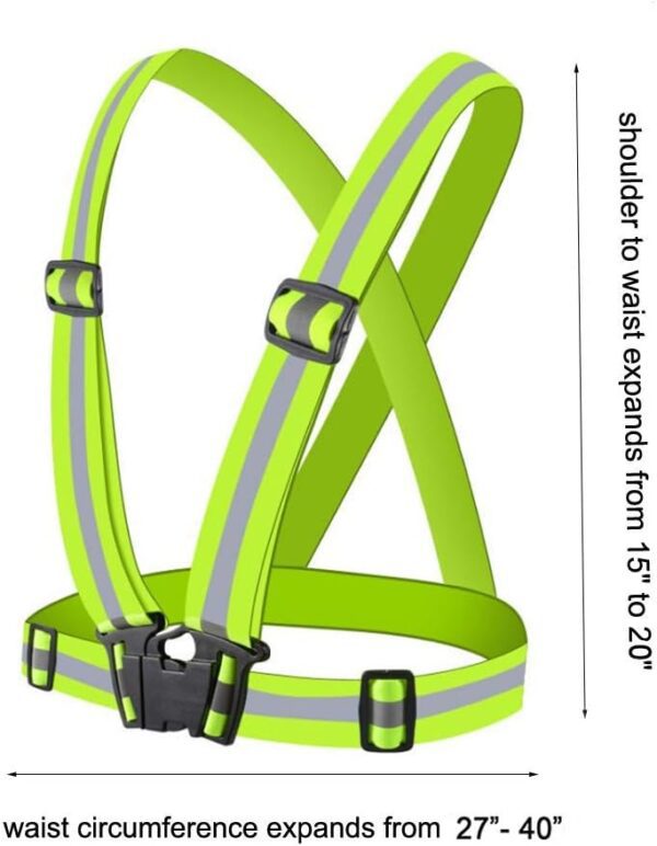 Reflective Vest Running Gear 2Pack, High Visibility Adjustable Safety Ves for Night Cycling,Hiking, Jogging,Dog Walking - Image 3