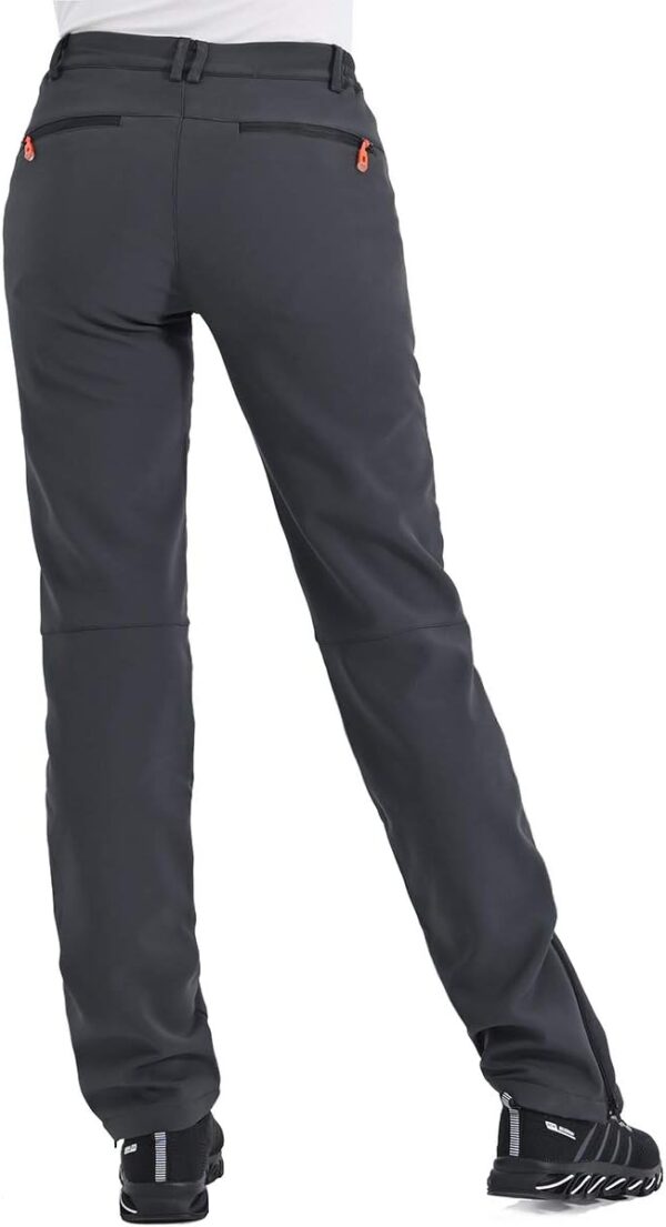 Postropaky Womens Outdoor Snow Ski Pants Waterproof Hiking Insulated Softshell Pants Snowboard Zipper Bottom Leg - Image 2