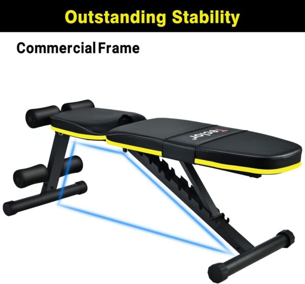 Teclor Adjustable Weight Bench, Foldable Workout Benches for Home Gym, 10 Backrest Position Exercise Bench for Strength Training, Upgraded Thickened Steel Support Max Capacity 700LBs - Image 8