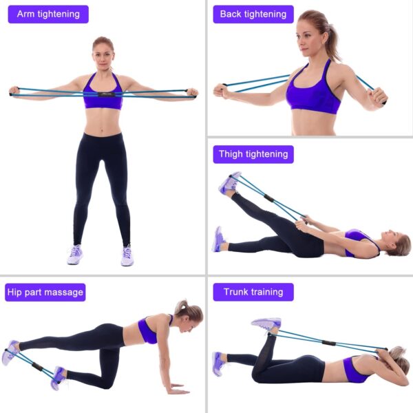 Resistance Bands, Figure 8 Exercise Bands for Women Men, 8 Shaped Resistance Bands for Arms, Chest Expander, Yoga Gym Fitness Pulling Rope 8 Word Elastic for Exercise Muscle Training Tubing - Image 5