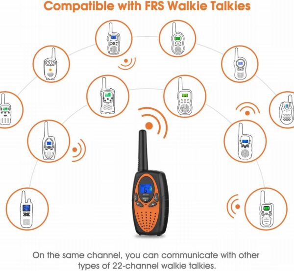 Two Way Radios for Adults, Topsung M880 FRS Walkie Talkie Long Range with VOX Belt Clip/Hands Free Walki Talki with Noise Cancelling for Women Kids Camping Hiking Cruise Ship (Orange 2 in 1) - Image 5