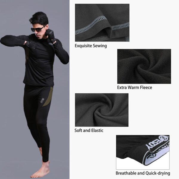 WINDCHASER Mens Thermal Underwear Set Winter Sport Hunting Gear Sport Long Johns Base Layer Bottom Top - Image 5