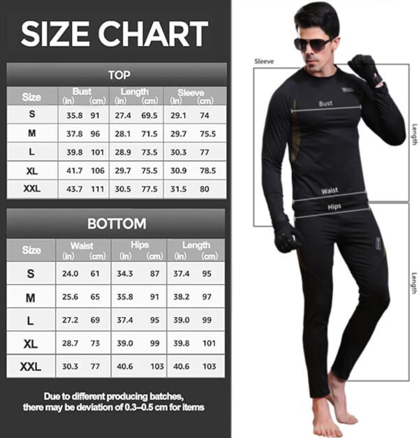 WINDCHASER Mens Thermal Underwear Set Winter Sport Hunting Gear Sport Long Johns Base Layer Bottom Top - Image 3