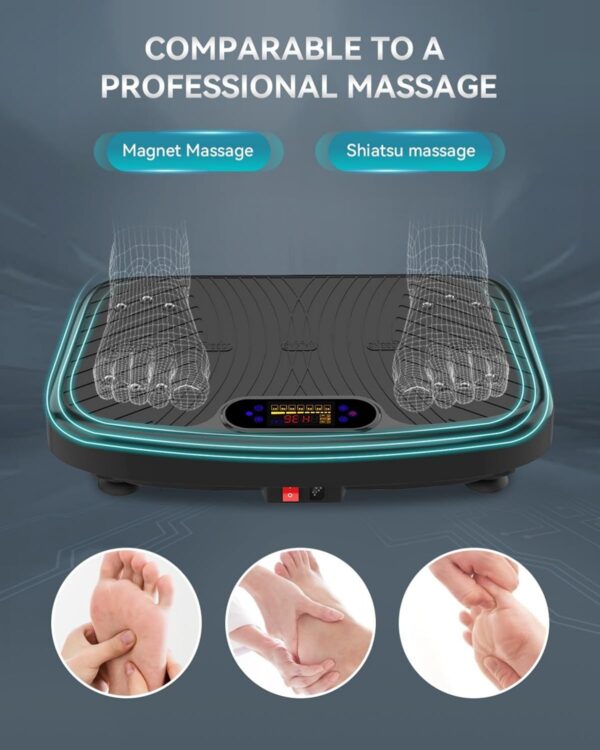 Vibration Plate Exercise Machine, Vibration Plate Platform for Lymphatic Drainage, 200 Adjustable Speeds Power Shaping Waver Vibrating Plate Helps Weight Loss, Shaping, Max Weight 450 Lbs - Image 4