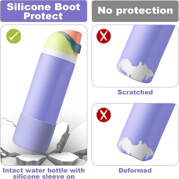 2PCS Silicone Water Bottle Boot for Owala 24oz 32oz 40oz, Anti-Slip Protective Sleeve Bottom Bumper Protector for FreeSip, Twist, and Flip Stainless Steel Water Bottles - Image 5
