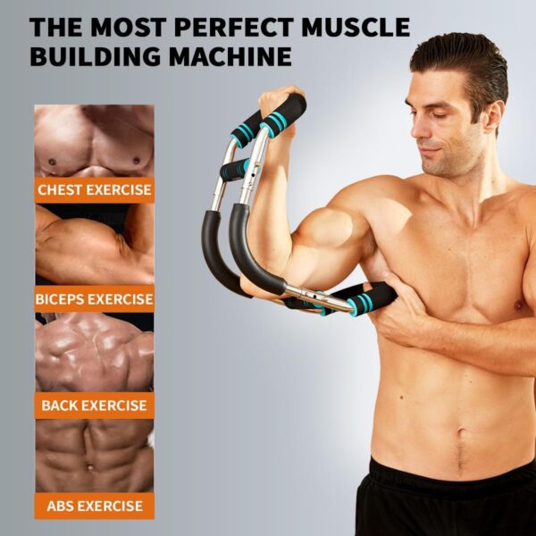 HOTWAVE Twister Arm Exerciser,Adjustable Spring Workout Bar, Forearm Triceps Chest Enhanced Exercise Strengthener,Portable Home Fitness Equipment - Image 3