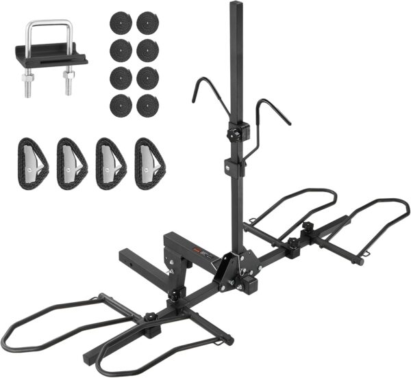 VEVOR Hitch Mount Bike Rack, 160 LBS Capacity Ebike Rack, 2-Bike Platform Style for 2-inch Receiver, Titling and Folding Bike Carrier with Tires up to 5" Wide, for Car, SUV, Truck, RV