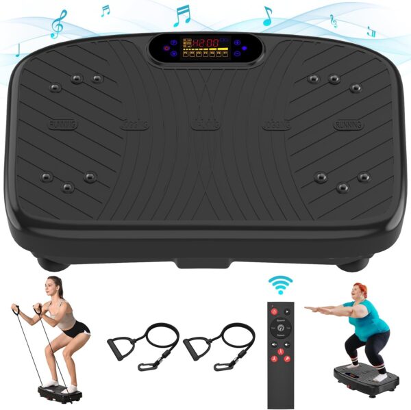 Vibration Plate Exercise Machine, Vibration Plate Platform for Lymphatic Drainage, 200 Adjustable Speeds Power Shaping Waver Vibrating Plate Helps Weight Loss, Shaping, Max Weight 450 Lbs