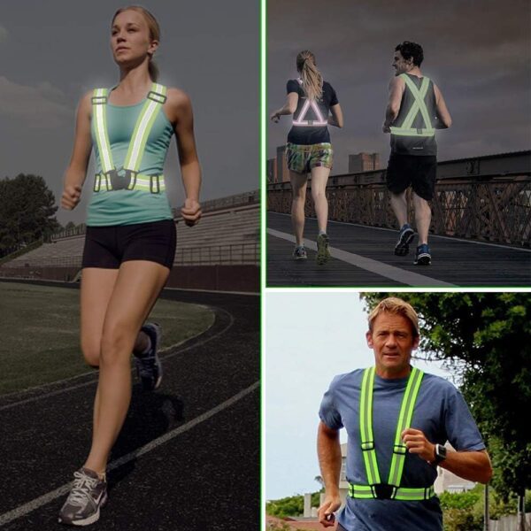 Reflective Vest Running Gear 2Pack, High Visibility Adjustable Safety Ves for Night Cycling,Hiking, Jogging,Dog Walking - Image 5