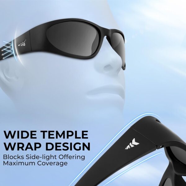 KastKing Raccoon Polarized Sport Sunglasses for Men and Women, Wide Temple Wrap, Ideal for Driving Fishing Cycling Running - Image 2