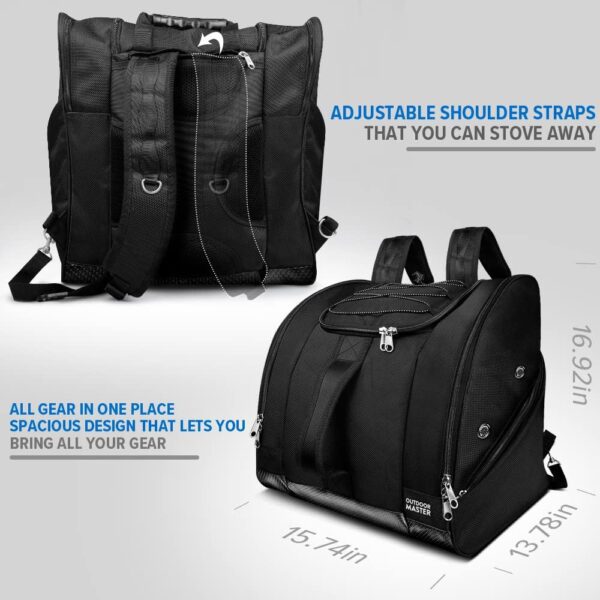 OutdoorMaster Boot Bag - 50L Ski Boots and Snowboard Boots Bag, Excellent for Travel with Waterproof Exterior & Bottom - for Men, Women and Youth - Image 2