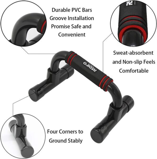 Push Up Bars Strength Training - Workout Stands With Ergonomic Push-up Bracket Board with Non-Slip Sturdy Structure Portable for Home Fitness Training, Push Up Stands Handle for Floor Workouts - Image 3