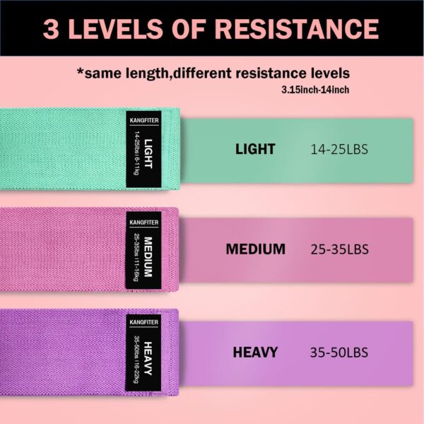 Non-Slip Fabric Resistance Bands for Working Out, Loop Exercise Bands for Booty Leg, Butt, Glute, Stretch Workout Bands for Women & Men, Hip Elastic Bands for Home Gym Fitness, Yoga, Pilates - Image 2