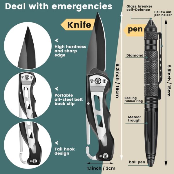 Survival kit,16 in 1 Professional Survival Gear Tool kit, Camping Gear, Camping Essentials, for Father's Day, Christmas, Hiking, Hunting - Image 4