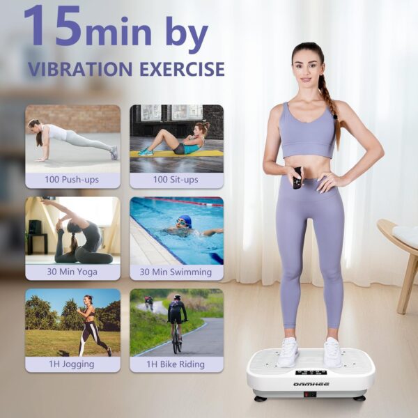 Vibration Plate Exercise Machine, Vibration Plate for Lymphatic Drainage, 9 Modes Whole Body Workout Vibrating Fitness Platform for Weight Loss & Shaping, Wellness - Home Gym Equipment - Image 3