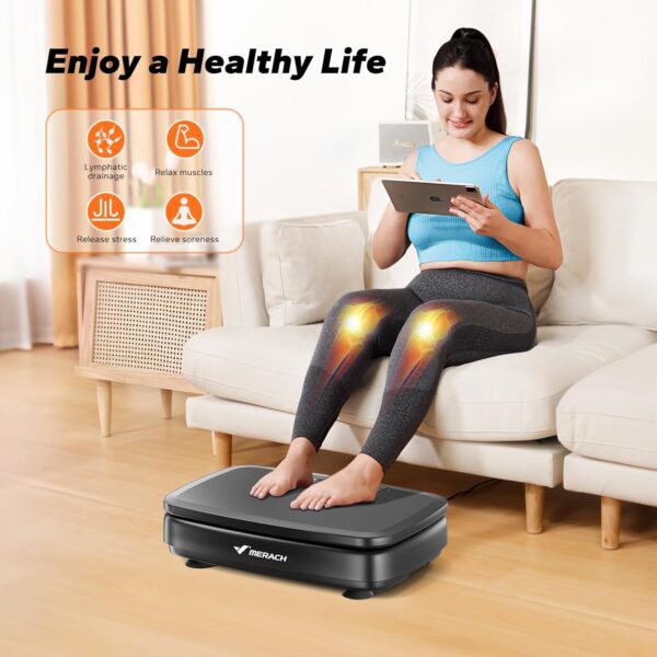 MERACH Vibration Plate Exercise Machine, Vibration Plate for Lymphatic Drainage, Vibrating Plate Exercise Machine for Women Men, Workout Equipment for Home - Image 2
