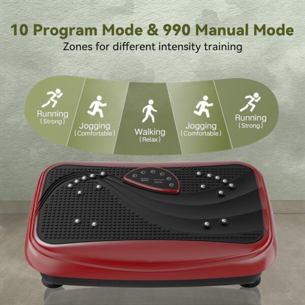 UCIN Vibration Plate Exercise Machine, Vibration Plate for Lymphatic Drainage, 10 Preset Mode & Manual Mode Vibration Plate for Weight Loss, Home Gym Exercise Equipment w/Pilates Ball - Image 6