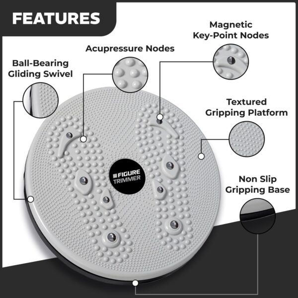 Core Abs Twister Board - Waist Sculptor Twister Board for Core & Ab Exercise - Waist Twisting Disc, Dizzy Disc Twist Board for Slimming Workout with 8 Magnets Reflexology - Image 4