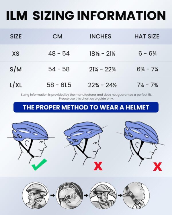 ILM Adult Bike Helmet with USB Rechargeable LED Front and Back Light Mountain&Road Bicycle Helmets for Men Women Removable Goggle Cycling Helmet E3-10L - Image 6